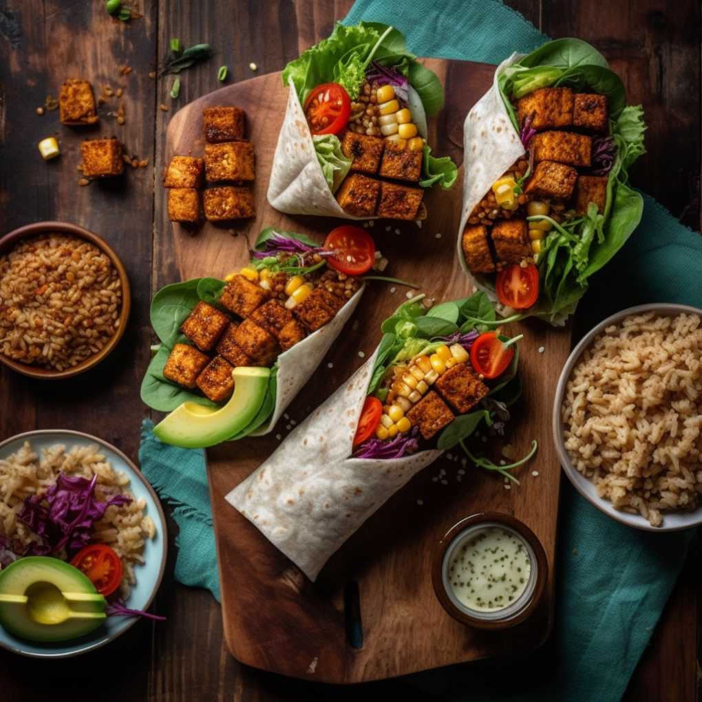 Finished Peri Peri Tempeh Wraps