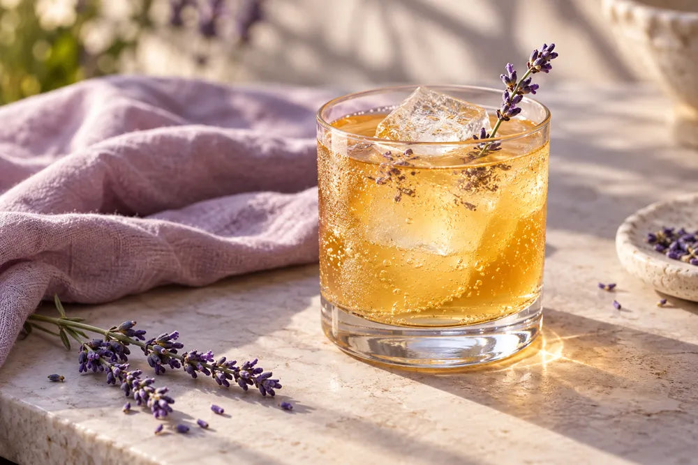 Lavender Kombucha serving suggestion