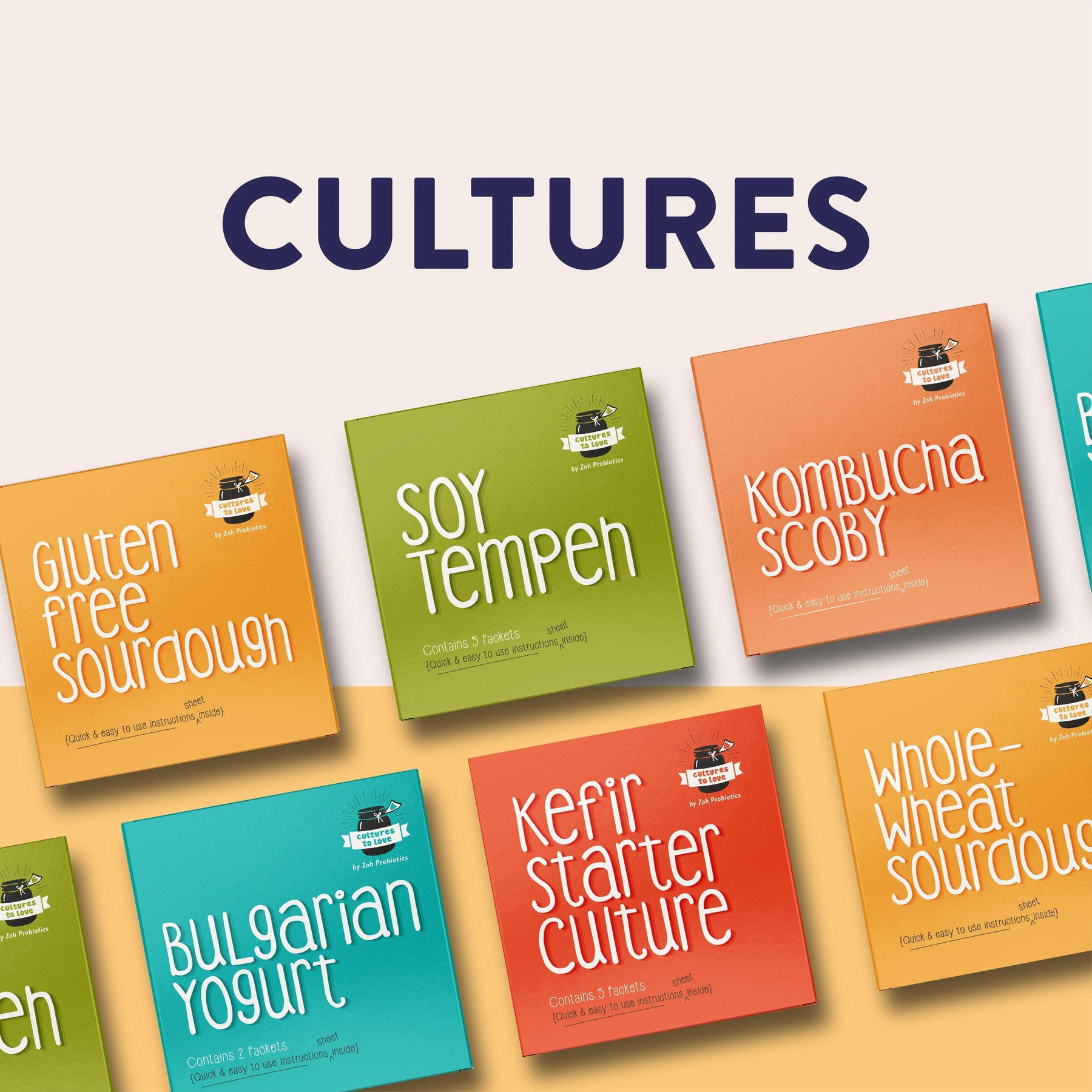 Assortment of Premium Starter Cultures for Home Fermentation from Zoh Probiotics