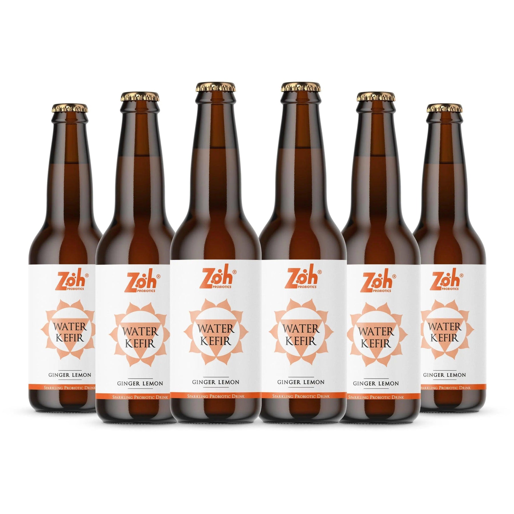 Zoh Ginger Lemon Water Kefir 6-Pack: Nutrient-Packed Refreshment, India's Digestive Wellness Drink