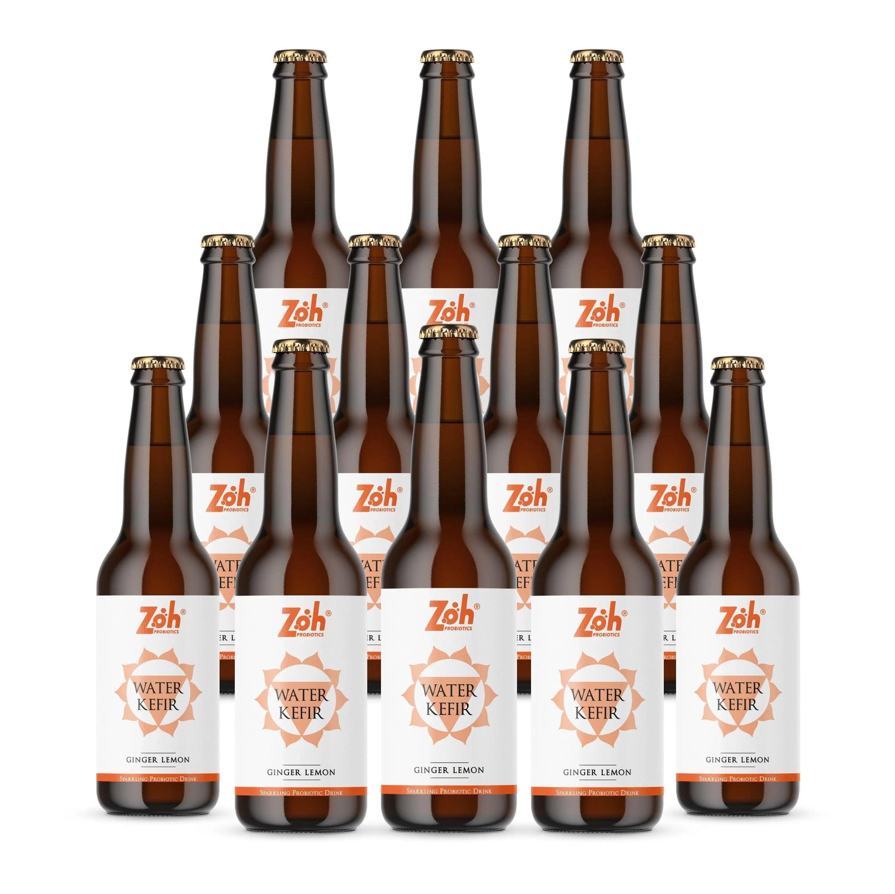 Zoh Ginger Lemon Water Kefir 12-Pack: Rehydrate & Revitalize, India's Wellness Solution