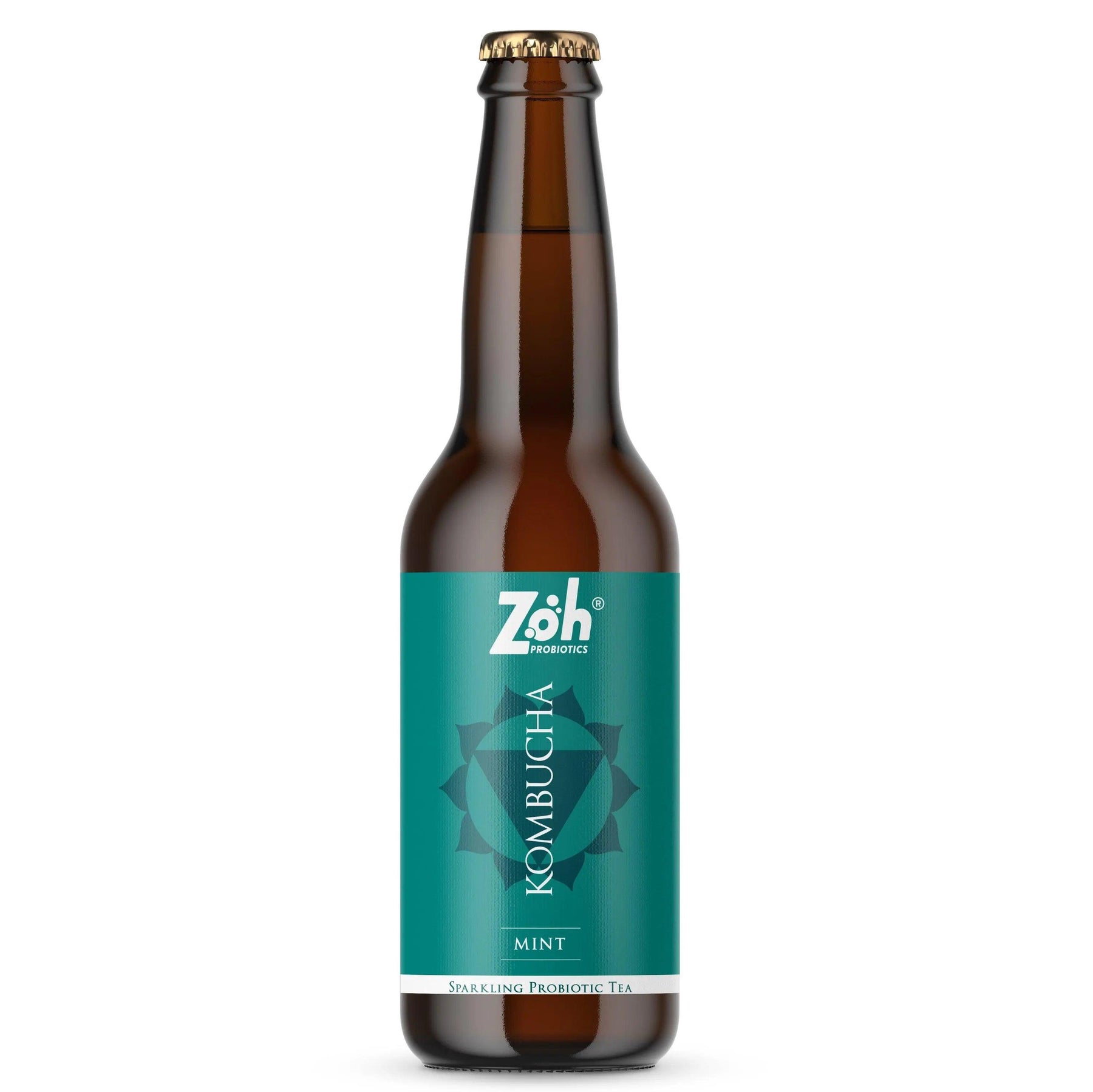 Front View of Mint Zoh Kombucha: Refreshing Mint Flavor, India