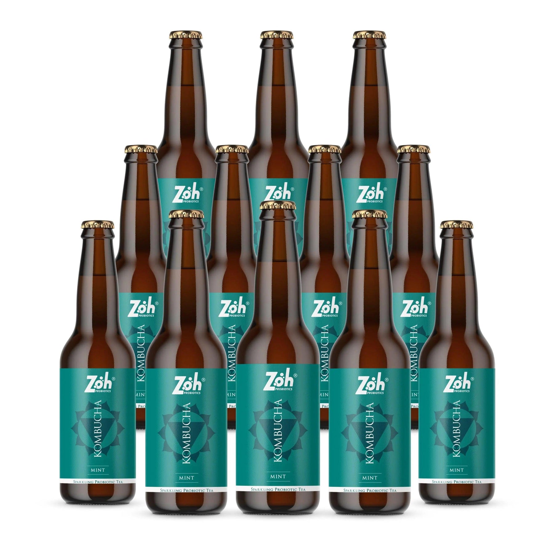 Zoh Mint Kombucha 12-Pack: Freshness All Month, India's Mindful Health Drink