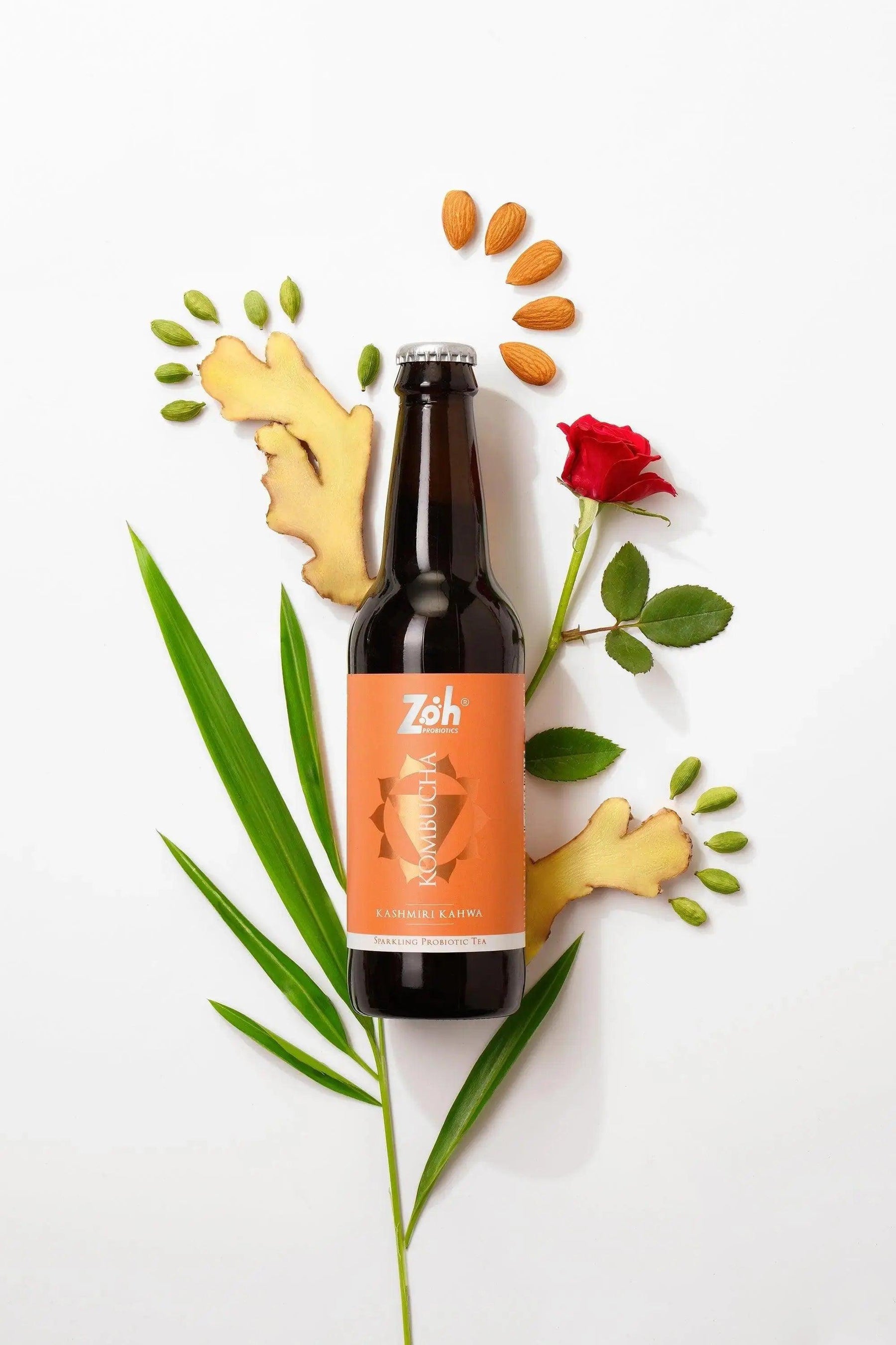 Kashmiri Kahwa Kombucha by Zoh: Exotic Ingredients, Hero Image, Perfect Balance of Taste and Health, India