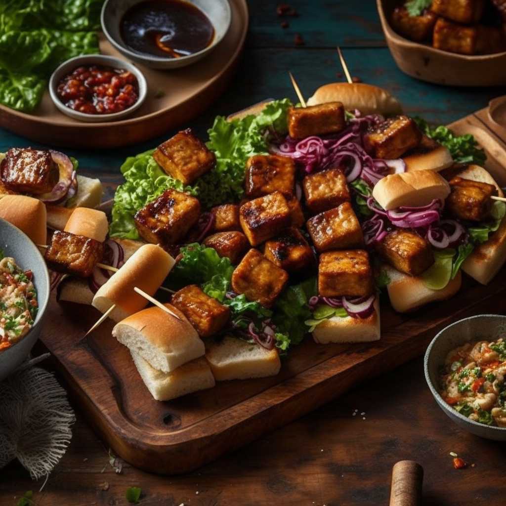 Assembling Tempeh Barbeque Sliders with Pav