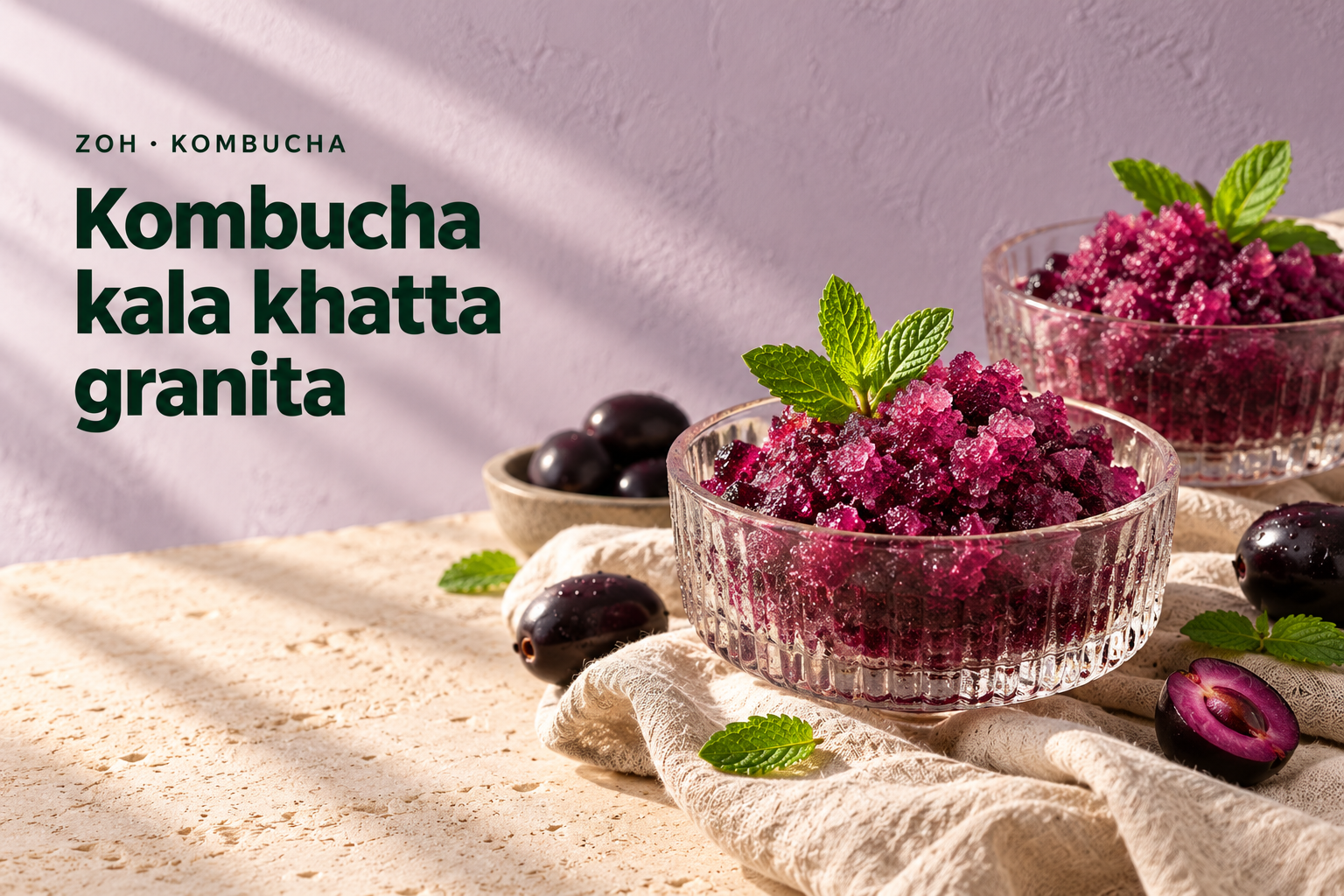 Kombucha Kala Khatta Granita with Jamun
