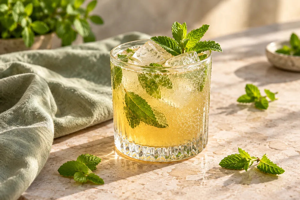 Mint Kombucha serving suggestion