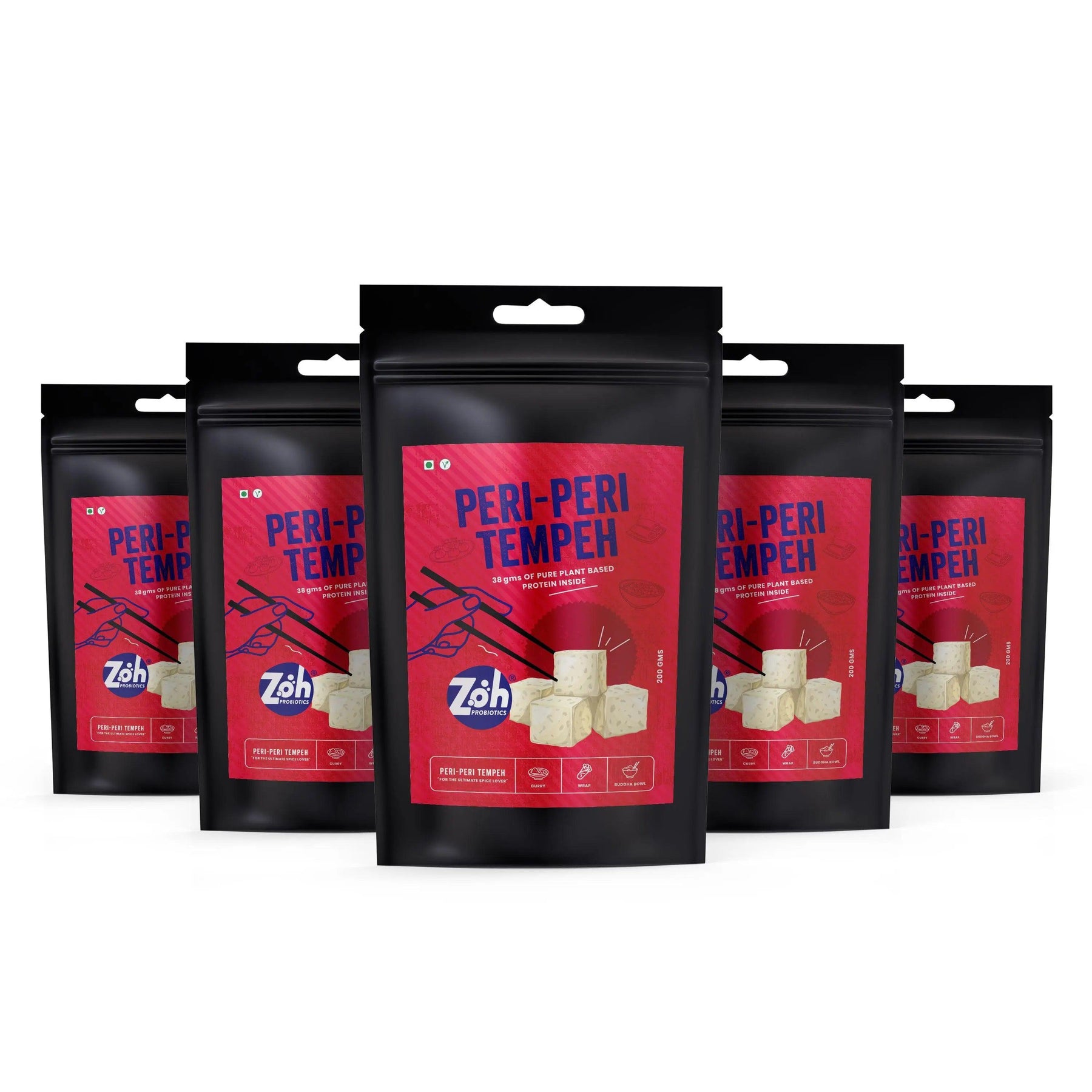 Value pack of bulk tempeh Zoh Peri Peri: Buy 5 packs of delicious, nutritious tempeh in Mumbai