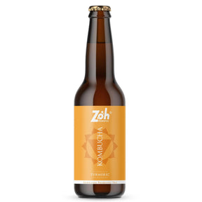 Front View of Turmeric Zoh Kombucha: Infused with Organic Turmeric, India