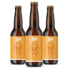 Zoh Turmeric Kombucha 3-Pack: Healing Spice, Anti-Inflammatory, India's Ayurvedic Health Drink
