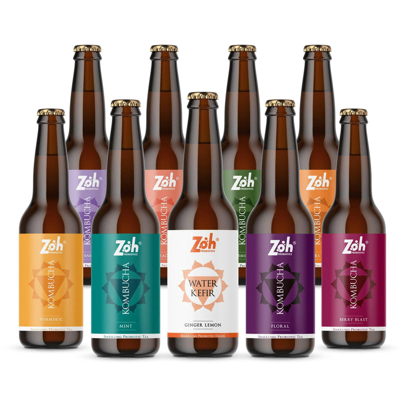 Kombucha Sampler Pack | 9 Flavours | Zoh Probiotics