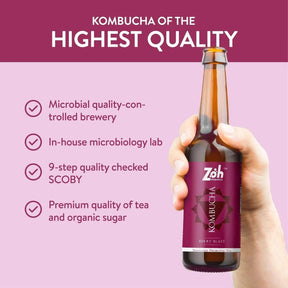 Superior Berry Kombucha by Zoh: In-House Microbiology Lab, Organic Ingredients, Quality Assurance, 9-Step Quality Control - Nutrient-Rich, India