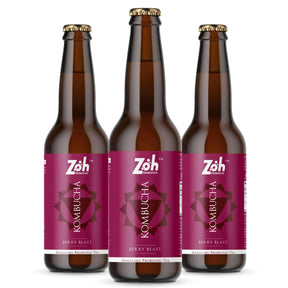 3-pack of berry blast Zoh Kombucha, gut health drink in India