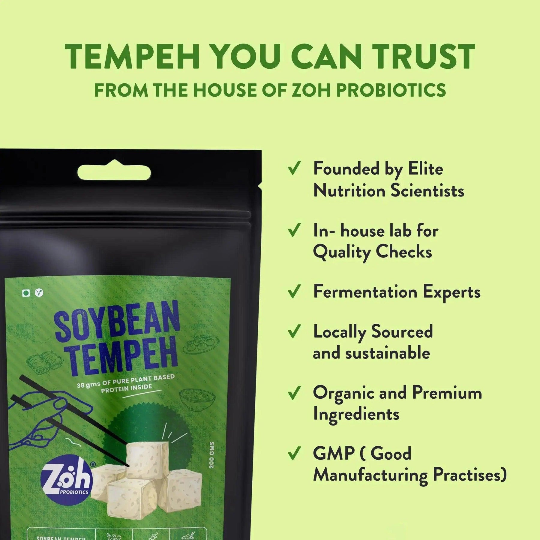 Bulk tempeh in Mumbai: Trustworthy Zoh Plain Soybean, Nutritionist-founded, Organic Ingredients, GMP