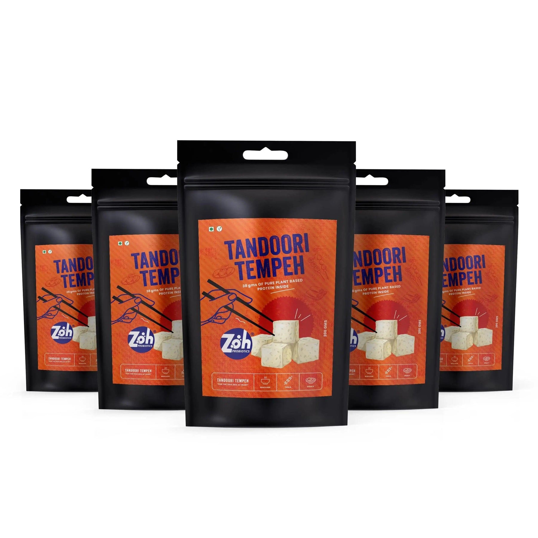 Value pack of bulk tempeh Zoh Tandoori: Buy 5 packs of delicious, nutritious tempeh in Mumbai