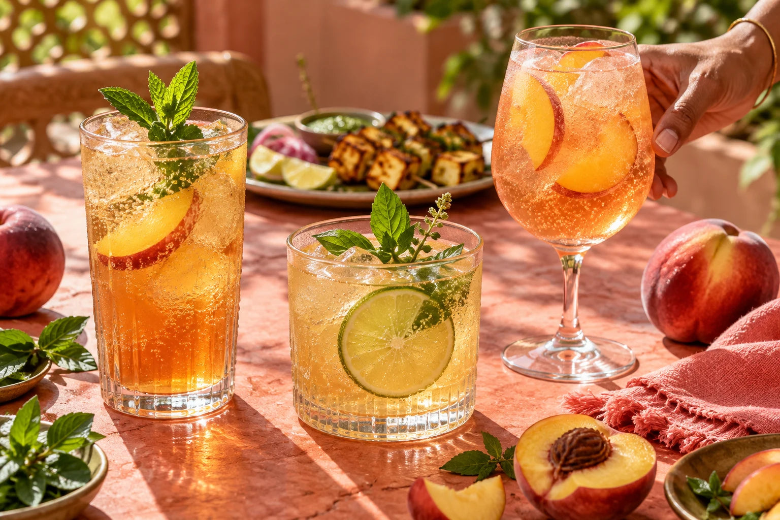 Peach kombucha serving inspiration