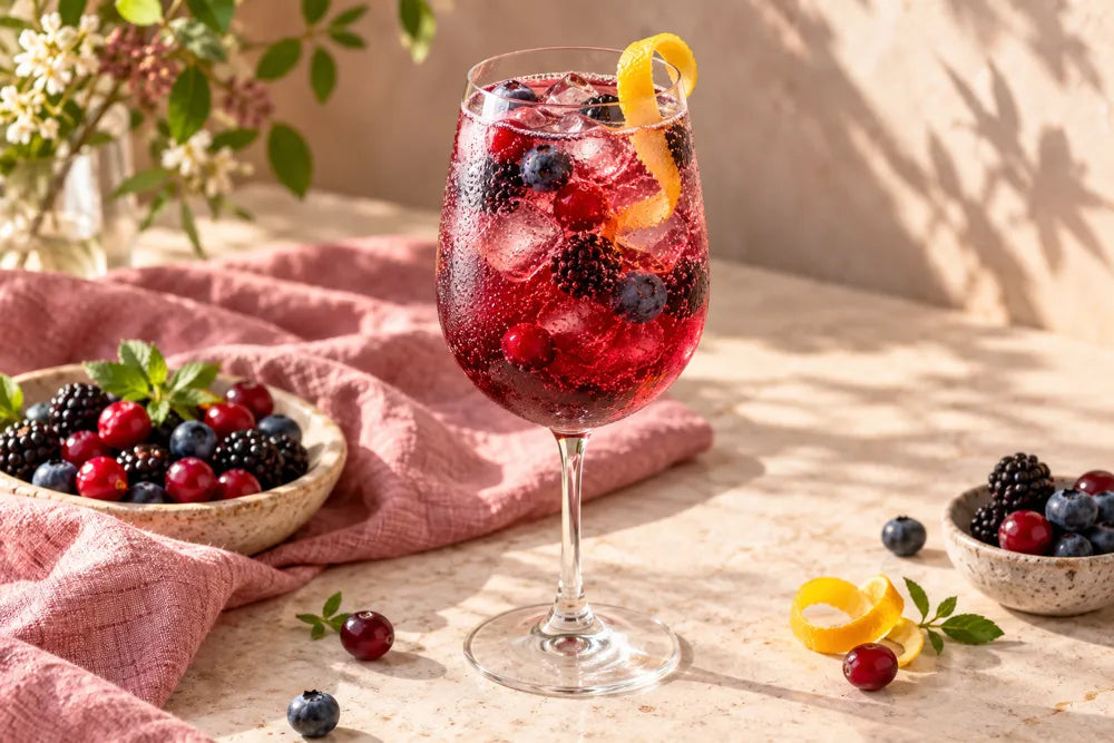 Berry Blast Kombucha serving suggestion