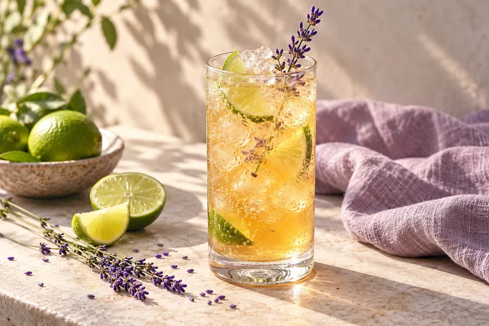 Lavender Kombucha serving suggestion