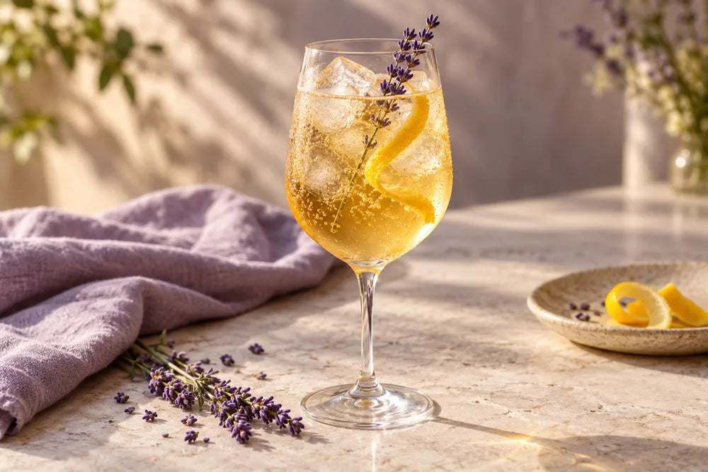 Lavender Kombucha serving suggestion
