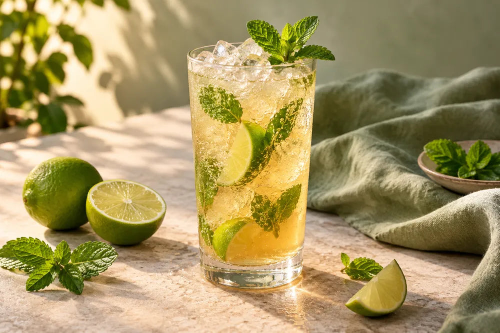 Mint Kombucha serving suggestion